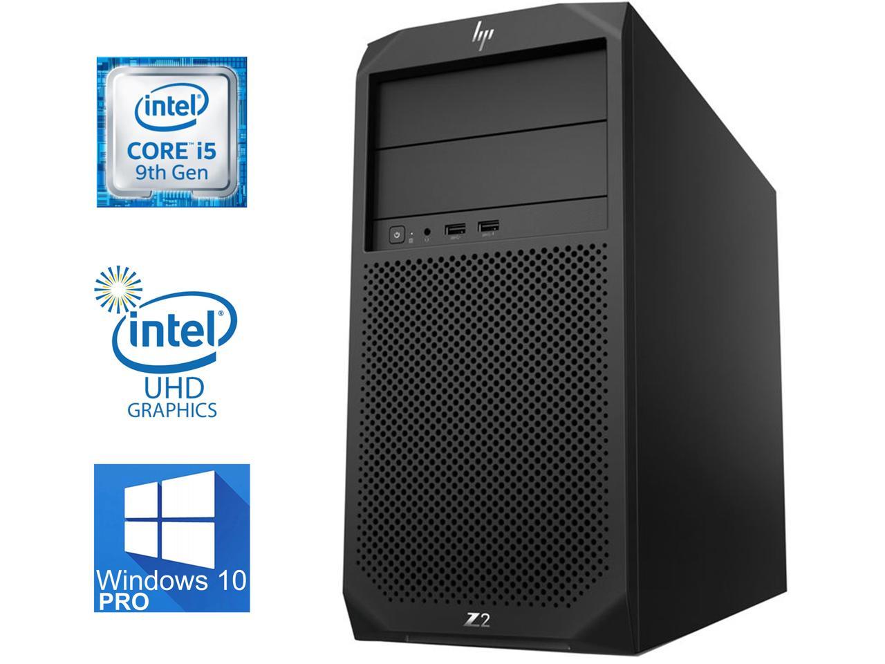 HP Z2 G4 Tower Workstation, 6-Core i5-9500 up to 4.40GHz, 64GB DDR4, 1TB SSD, Windows 10 Pro, USB 3.1, WiFi, 4K 3-Monitor Support, Display Port, DVDRW, LAN